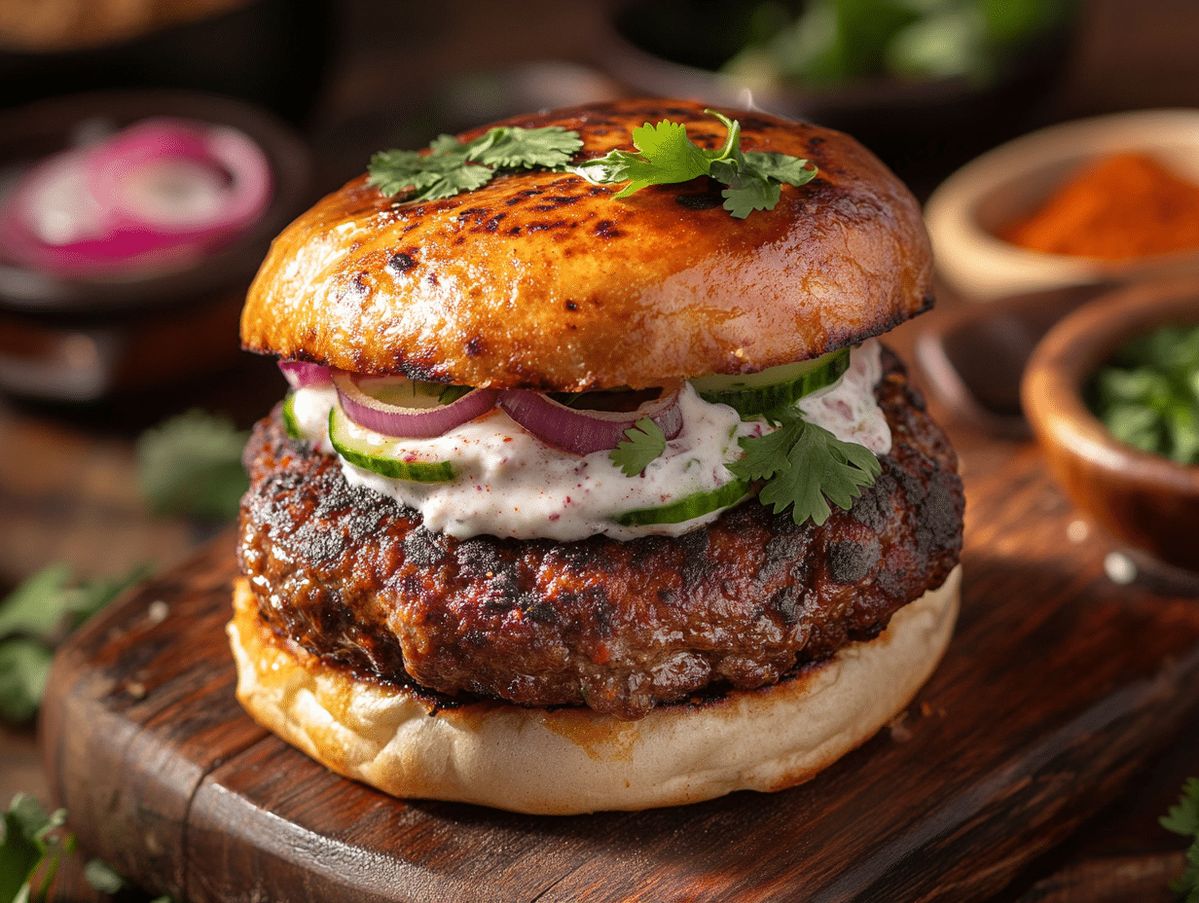 Kashmiri Tawa Steak Burger